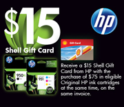 HP $15.00 Shell Gift Card