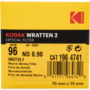 Kodak #96 Wratten 2 Optical Gel ND Filter (3 x 3", 3-Stop)
