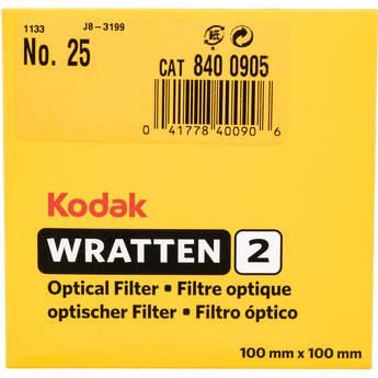Kodak 100mm #25 Red Tricolor Wratten 2 Optical Filter (4 x 4")