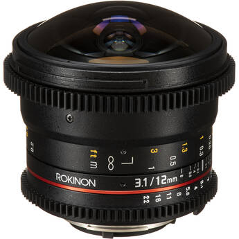 Rokinon 12mm T3.1 ED AS IF NCS UMC Cine DS Fisheye Lens for Nikon F Mount