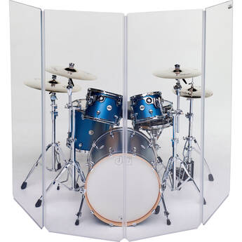 ClearSonic A5 4-Section Acrylic Drum Shield with Flexible Full-Length Hinges and Cable Cutouts