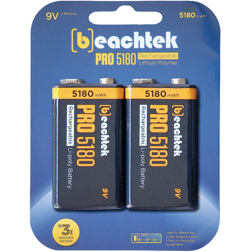 Beachtek Twin Pack of PRO5180 Rechargeable 9V Batteries (700mAh)