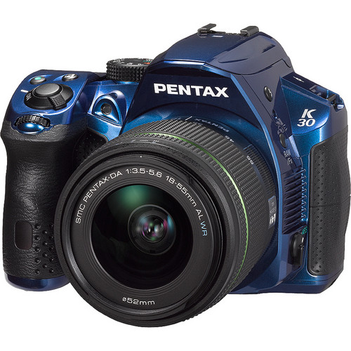 Pentax K-30 DSLR Camera with DA 18-55mm f/3.5-5.6 AL WR Zoom Lens (Blue)