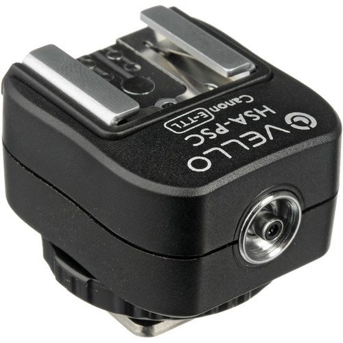 Vello Hot Shoe Adapter with PC Socket + Top Shoe - for Canon (E-TTL & E-TTL II)