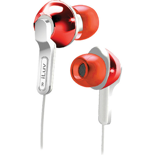 iLuv iEP322 City Lights Ultra Bass In-Ear Headphones (Red)
