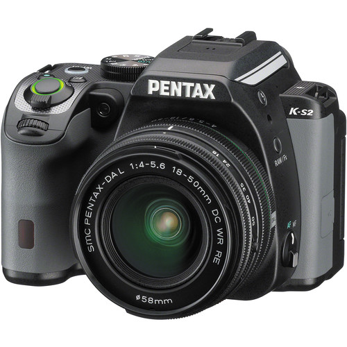 Pentax K-S2 DSLR Camera with 18-50mm Lens (Black with Racing Stripe)