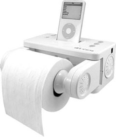 iCarta Bath Tissue Holder and Stereo Dock for iPod
