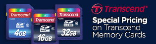 Special Pricing on Transcend Memory Cards