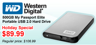 Western Digital 500GB My Passport Elite Portable USB 2.0 Hard Drive