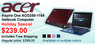 Aspire One AOD250-1165 Netbook Computer