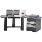 Winsted 94"W Multimedia Corner Workstation Desk  E4529 (Red)