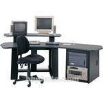 Winsted E4580 Single Pedestal Digital Desk with Riser (Blue)