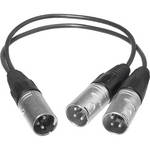 Comprehensive 3-Pin XLR Male to Two 3-Pin XLR Male Y-Cable - 1'