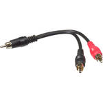 Comprehensive RCA Male to Two RCA Male Y-Cable - 6"