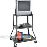 Advance Adjustable Height Wide Base Cart, Black - 20x30x43-49"