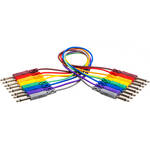 Hosa Technology Patchbay 1/4" Phone Male to 1/4" Phone Male Cable - 1.5' (set of 8)