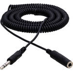 Hosa Technology Cabo Espiralado de Fone Macho Est�reo (1/4 de polegada) para Fone F�mea Est�reo (1/4 de polegada) - 25 p�s (7,62m)