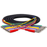 Hosa Technology CPR802 Eight Channel RCA to 1/4" Phone Snake Cable - 6.6' (2.0 m)