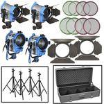 Arri Fresnel 150/300 Four Light Tungsten Mini Kit with Case (120-230VAC)
