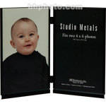MCS Moldura Studio Metals - 4x6 polegadas (10,16x15,24cm), Formato Vertical Duplo, Preta