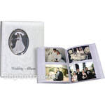 Pioneer Photo Albums Oval Framed Wedding Album (Holds 200 4x6", White Moire Fabric Cover)