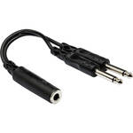 Hosa Technology 1/4" Female to Two 1/4" Male Y-Cable - 6"