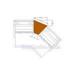 Winsted 51200  Prestige Series 45&deg  Corner Convex Console