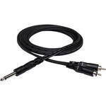 Hosa Technology Mono 1/4" Phone Male to 2 RCA Male Y-Cable - 3.3'