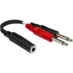 Hosa Technology Stereo 1/4" Female to 2 Mono 1/4" Male Y-Cable - 6 in