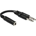 Hosa Technology Stereo 1/4" Female to 2 Stereo 1/4" Male Y-Cable - 6"