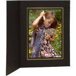 Winthrop-Atkins Buckeye Folder - 5x7", Vertical Orientation, Ebony/Gold - 25 Folders