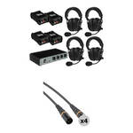 Porta-Com COM40FCC - 4 Headset Wired Intercom with Cables