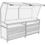 GTI CVX-2/FD  29 x 106" Viewing Station w/2 8-Drawer Files