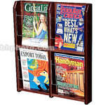 H. Wilson WMA4M  4-Pocket Literature Display  (Wall Model) - (20.25 x 23.5 x 2.75") (Mahogany)