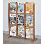 H. Wilson WMA9FO  9-Pocket Literature Display  (Floor Model) - (30 x 28.5 x 2.75") (Oak)