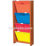 H. Wilson WMAD4O  4-Pocket Literature Display with Angled Pockets (Wall Model) - (14 x 31 x 2.75") (Oak)