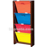 H. Wilson WMAD4M  4-Pocket Literature Display with Angled Pockets (Wall Model) - (14 x 31 x 2.75") (Mahogany)