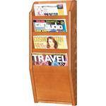 H. Wilson WML4O  4-Pocket Literature Display (Wall Model) - 10.5 x 24 x 3.75" (Oak)