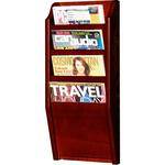 H. Wilson WML4M  4-Pocket Literature Display (Wall Model) - 10.5 x 24 x 3.75" (Mahogany)
