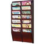 H. Wilson WML14O  14-Pocket Literature Display (Wall Model) - 20.5 x 37 x 3.75" (Oak)