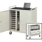 Bretford Laptop Computer Storage Cart for 18 Units w/ 8" Rubber Casters & 2 UL-Listed 9-Outlet Elec. Units