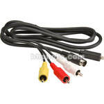 Canon A/V Camcorder to 3 RCA Male and 1 S-Video A/V Cable - 3'