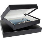 Archival Methods Onyx Portfolio Box - 9.25 x 12.25 x 2" - Black Buckram/White
