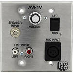 Pro Co Sound AVP-1V - Wallplate A/V Interface w/Volume Control - Stainless Steel
