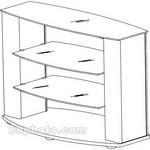 Sanus PFV36B 36" (91 cm) 3-Shelf Audio Video Stand (Black)