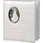 Pioneer Photo Albums Oval Framed Wedding Album - White Moire Cover