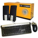Adesso Combo Multim�dia 3 em 1 - Teclado USB, Mouse USB e Falantes Est�reo