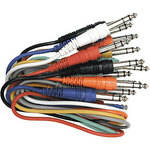 Hosa Technology Color Patchbay Cable, 1/4" TRS Male to 1/4" TRS Male - 8 pc.