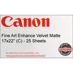 Canon Fine Art Enhance Velvet Paper (Matte, 225gsm) - 17x22" - 25 Sheets
