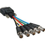 Comprehensive 15-Pin VGA Male (HD15) to 5x BNC Female Adapter Cable - 6"